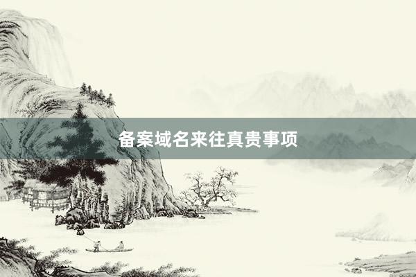 备案域名来往真贵事项