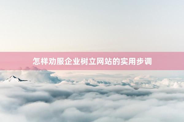 怎样劝服企业树立网站的实用步调