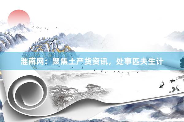 淮南网：聚焦土产货资讯，处事匹夫生计