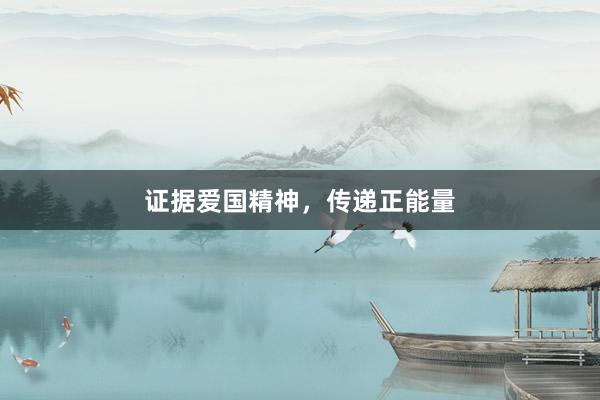 证据爱国精神，传递正能量